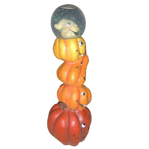 Halloween Table Top Decor Stack of Pumpkins Water Globe - Picture 2 of 9